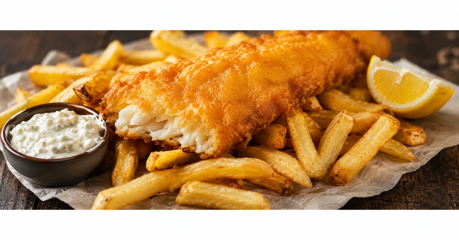 Fish and chips freshly cooked at Festival Way Chip Shop